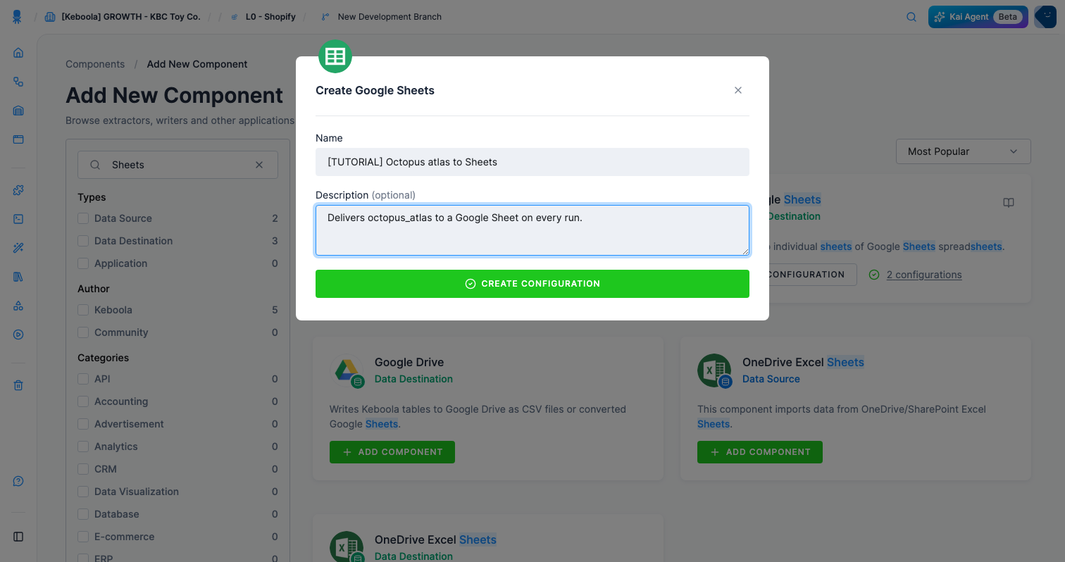 Screenshot - Name the configuration