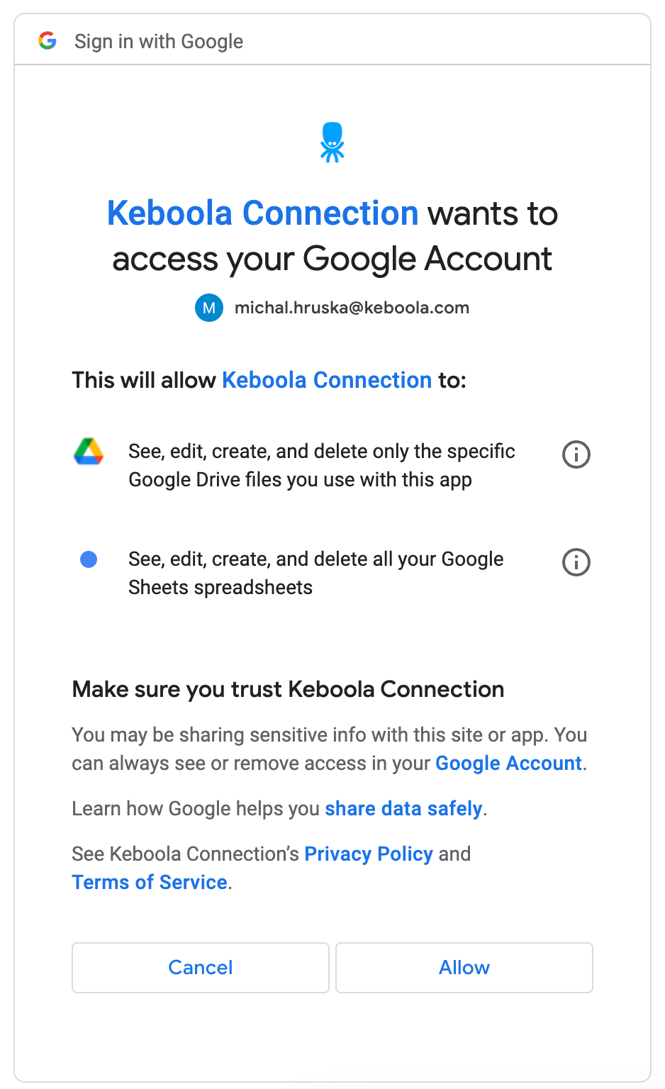 Screenshot - Grant access